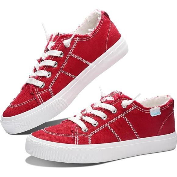 Women's Play Fashion Sneaker White Color Washed and Leopard Canvas Slip - Picture 1 of 6